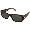 Persol PO3307S 24/31 | Occhiali da Sole Graduati o Non Graduati | Prova Online | Unisex | Plastica | Rettangolari | Marrone, Havana | Adrialenti