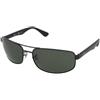Ray-Ban RB3445 002/58 | Occhiali da Sole Graduati o Non Graduati | Prova Online | Metallo | Rettangolari | Nero | Adrialenti