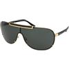 Versace VE2140 100287 | Occhiali da Sole Graduati o Non Graduati | Prova Online | Unisex | Metallo | Mascherina | Nero, Oro | Adrialenti