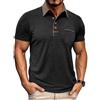 Halfword Polo da uomo, a maniche corte, da golf, casual, classico, estivo, da uomo, Nero , M