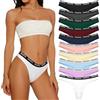 Desanlapi 10 Pezzi Donna Perizoma Tanga in Cotton Mutande Stretch Thongs Elastici Intimo Mutandine Femminile Semplice e Confortevole Colori Varie UN1 XL