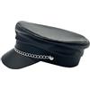 DVOFU Cappello da motociclista punk nero con catena, cappello da motociclista per adulti, punk rock, accessorio per travestimento per donne e uomini, vintage, per feste di Halloween