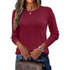 Joligiao Maglione Donna Invernale Maglione Girocollo da Donna in Lana Maglia Senza Cuciture a Maniche Lunghe Casual Tops Autunno Inverno Lavorato a Maglia Pullover Camicetta Top(Rosso Vino,S)