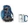 Ferrino Time 35, Zaino da Trekking Unisex, Blu, Unica & Tazza con Moschettone Grigio