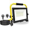 PICAA Faro da Lavoro a LED 6500K, 7500LM Proiettore Portatile Super Luminoso, Rotazione a 180° con Supporto Pieghevole Proiettore da Costruzione per Campeggio, Riparazione Auto, Escursionismo e Pesca