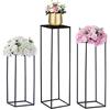 Nuptio Vaso Nero per Centri di Nozze 3 Pezzi Vasi Fiori Pianta Alti Vasi Fiori Grandi Espositori Metallici Colonnellate Geometriche Centrali per Decorazioni Feste di Compleanno(60cm/80cm/100cm)