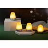 Northpoint Set di 4 luci a LED con sensore touch senza fili, per interni ed esterni, effetto tremolante RGBW con stazione di ricarica a induzione (argento opaco)