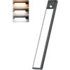 HIBOITEC 2500mAh Luci per Armadio-3 Colore ＆ Dimmerabile Luce Armadio Led con Sensore, 65LED Super Luminoso, USB-C Lampada Ricaricabile, 33,5cm Magnetica Adesiva Led Sottopensile Cucina Senza Fili