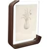 Jilskl Cornice Doppia, Cornice Rustica a Doppio Vetro, Cornice Foto a Doppia Faccia, 10 x 15 cm, Base Unica a Forma Di L con Foglio Permeabile Aggreko (Orizzontale + Verticale), Marrone