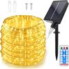 WoskjXas Solare Corda Luminosa, 22m 200LEDs Luci Esterno Solare, Luci Stringa Solari Telecomando, Impermeabile Luci Decorative con 8 Modalità per le Feste di Natale, Matrimoni in Giardino