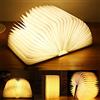 Yuanj Lampada Libro, USB Ricaricabile Pieghevole in Legno Lampada a Libro - Lampada per libro,