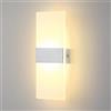 Lightsjoy Applique da Parete Interno LED Moderno 3000K, Bianco Caldo | Lampada da Parete Interno 6W, Acrilico 1,5 cm + Alluminio Spazzolato, per Camera da Letto Corridoio Soggiorno Scala