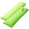 NatureMark Confezione da 2 federe per cuscini in jersey, per dormire lateralmente, cuscino per il collo, conformi all'OEKO-TEX, da 40 x 145 cm, in diversi colori e dimensioni, Mela verde