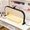 Lmaqfum Lampada Mezza Luna Estetica, 72CM 40W Lampada Estetista da Tavolo per Unghie, Lampada Extension Ciglia con Porta Cellulare, Half Moon Light con 3 Modalità 10 Luminosità per Tatuaggi Manicure- Nero