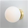 Alpinaluz Lampada da parete e soffitto, paralume sferico in vetro opalino 15 cm, base in acciaio, base E27, moderno stile minimalista per interni (oro)