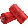 Uiopa Filo Macrame 1,5mm x 400m, Corda Macrame in Nylon Cordino per Borse Uncinetto, Filo Rosso per Ferri e Uncinetto, Fai da Te, Decorazioni, Artigianato