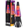 Lava Lampada a forma di razzo Evenfall da 36,8 cm, lampada originale di movimento, cera gialla e liquido viola, articolo #2391