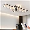 Narwhal Lampadario Led soffitto Moderno, Dimmerabile Plafoniera con Telecomando/APP, Timing e Funzione di Memoria, Plafoniere per Soggiorno,Camera da letto, Ufficio (Nero, 100cm)