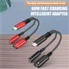 NNBILI Adattatore jack per cuffie da USB C a 3,5 mm 2in1 tipo C PD 60W adattatore audio ausiliario di ricarica per Ipad Pro Samsung S20 Ultra Xiaomi Huawei