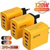 ZUIDID Caricatore USB tipo C totale da 120 W Adattatore per caricabatterie per telefono USB a ricarica rapida a 4 porte per iPhone Samsung Xiaomi Caricatore da muro a ricarica rapida