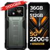 DOOGEE S200 Max 5G Telefono Rugged con Batteria da 22000mAh, Display Posteriore da 1.3", 36GB(16+20) 512GB, Doppia Torcia, Fotocamera AI da 108MP