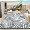 Enyhom Grande tappeto da giardino impermeabile 180 x 270 cm, reversibile, in plastica, pieghevole, portatile, da picnic, per camper, patio, cortile, terrazza, campeggio, grigio