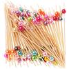 MAEXUS Spiedini da cocktail da 12 cm, 100 finger food, stuzzicadenti, in legno, riutilizzabili, in bambù, per spiedini decorativi da cocktail, colorati