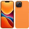 kwmobile Custodia Compatibile con Apple iPhone 14 Cover - Back Case per Caricatore Wireless - Antiurto e Flessibile in Silicone TPU - arancia fruttata