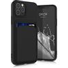 kwmobile Custodia Compatibile con Apple iPhone 11 Pro Cover - Back Case Cellulare con Slot Porta Carte - Morbida in Silicone TPU nero