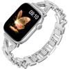 WoPail Bracciale con strass, adatto per Apple Watch 38mm 40mm 41mm (42mm Series 11/10). Cinturino da donna di ricambio in metallo per iWatch Series 11/10/9/8/7/6/5/4/3/2/1/SE - Argento
