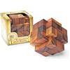 Logica Giochi art. Mega Pietra Molare 18 pz - Rompicapo 3D ad Incastro in Legno - Difficoltà 5/6 INCREDIBILE - Collezione Leonardo (Grande)