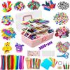 Withosent Set fai da te per bambini, 3000 + pezzi, fai da te per bambini, set fai da te per bambini, detergente per pipe, ghiaccio sul gambo, pompon, perline, scrapbooking