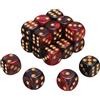QUARKZMAN 20Pcs Dadi Standard A 6 Facce, 2 Colori 16mm Acrilico D6 Mini Set Dadi Poliedrici Con Motivo Perle Per Giochi Da Tavolo, Rosso E Nero/Punti Dorati