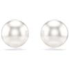Swarovski Orecchini a lobo Matrix, Crystal Pearl, Bianchi, Placcato rodio