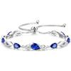 FANCIME Bracciale tennis con zaffiro, pietra del mese di settembre, in argento sterling con maglie regolabili da 9x7 mm - Gioielli di alta gamma - Regali di compleanno per donne, mamme, mogli e lei.