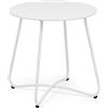 BIZZOTTO ANDREA SPA Tavolino Rotondo Austin Bianco Ø45x45 cm, Acciaio per Interno ed Esterno