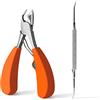 MR.GREEN Tagliaunghie in acciaio inox per unghie incarnite, ottimo per tagliare unghie spesse e dure, strumenti per pedicure (viola+rimuovi unghie)