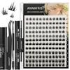 ANNAFRIS Ciglia Finte Ciuffetti Kit 8-16mm Naturali DIY Extension Ciglia Cluster Lashes con Pinze (CS,JS03)