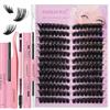 ANNAFRIS Ciglia Finte Ciuffetti Kit Naturali DIY Extension Ciglia Cluster Lashes con Pinze (HS,100P)