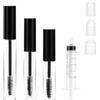 PEOVLVN Confezione da 3 Tubetti di Mascara Vuoti Con Parete per Sopracciglia, 5 ml, 8 ml, 12 ml - Kit Con Pipetta e Fermi per Fai Da Te o Olio per Ciglia (Nero)
