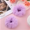 Lusofie 2 Pezzi Corda per Capelli Viola Pompon Fascia Peluche Scrunchie Finto Coniglio Capelli Bolla Elastico Bambino Fascia Accessori per Capelli Coda di Cavallo Ragazze Accessori per Capelli