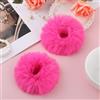 Lusofie 2 Pezzi Scrunchie Rosa Rossa con Pompon, Fascia Peluche Coniglio Finto, Elastico per Capelli a Bolla per Coda di Cavallo - Accessori per Bambino e Ragazze