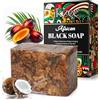 P-Beauty Cosmetic Accessories P-Beauty Black Soap - Sapone nero africano, vegano con burro di karitè, olio di cocco e di palma, sapone per il viso, sapone per il corpo, sapone per capelli, sapone naturale, contro brufoli, acne