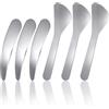 Josojoou 6 spatole cosmetiche in acciaio inox mini maschere facciali spatole riutilizzabili curve cosmetiche mini spatole argentate per la cura della pelle, spatole per applicare, maschera per lozione sieri