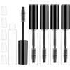 Tucnoeu 5 pezzi di mascara vuoto bottiglia 10 ml spazzola per ciglia con contenitore, tubo di mascara ricaricabile con imbuto trasparente, adatto per il riempimento di olio di ricino ciglia mascara (nero)