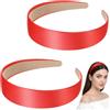 Elegaperma 2 cerchietti per capelli in velluto rosso, da donna in velluto, carina fascia rossa per ragazze, cerchietto rosso da donna con ampio design da indossare in vacanza o nella vita di tutti i