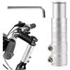 Megcdtr Manubrio per bicicletta, montante per manubrio della bicicletta, con chiavi esagonali, in alluminio, per manubrio da 28,6 mm, 1-1/8, manubrio da corsa, mountain bike, MTB (nero) (argento)