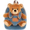 PERLETTI Zaino con Peluche Bambino Bambina 3 4 5 Anni - Zainetto Piccolo Borsa da Bimbo Bimba Scuola Materna Asilo Viaggi - Mini Cartella Morbida con Pupazzo Bambini - 27x21x9 cm (Orsetto)