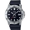 Casio Orologio da uomo Enticer analogico quadrante nero MTP-VD01-1EVUDF, cinturino