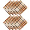 Threadmade Elrene Home Fashions Russet Harvest - Tovaglioli in cotone a quadri per autunno/Ringraziamento, set da 8, 43,2 x 43,2 cm